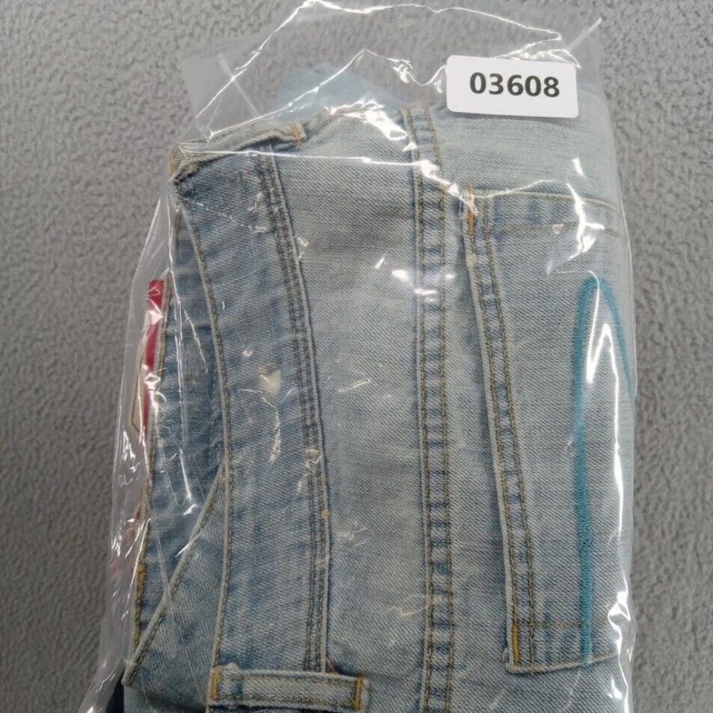 Seven7 Jeans Womens 24  Light Blue Rhinestones Distressed Ripped Wide Leg Denim - Picture 13 of 15